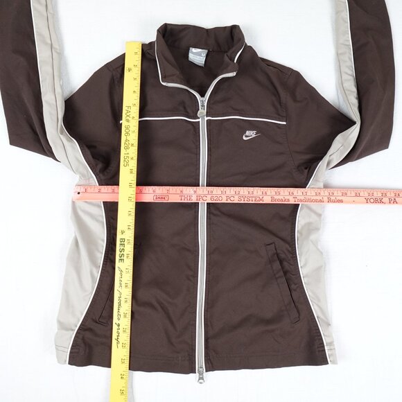 Vintage Nike Track Jacket Women's Medium (8-10) Dryfit Spellout Swoosh Logo Y2K - Picture 9 of 10